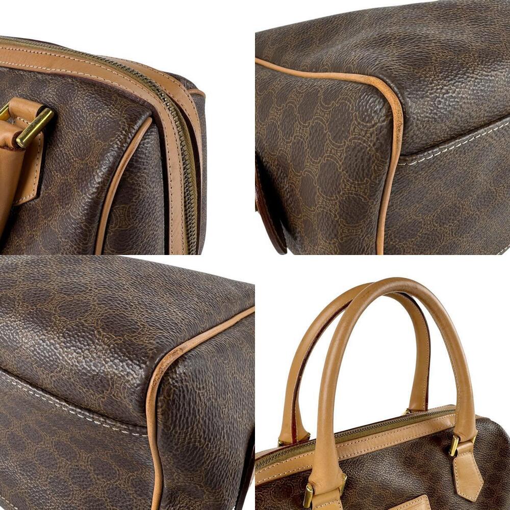Celine Macadam Leather Handbag Brown Gold - Picture 4 of 4